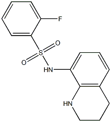 2-fluoro-N-(1,2,3,4-tetrahydroquinolin-8-yl)benzene-1-sulfonamide Struktur