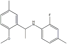 2-fluoro-N-[1-(2-methoxy-5-methylphenyl)ethyl]-4-methylaniline Struktur