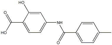 2-hydroxy-4-[(4-methylbenzoyl)amino]benzoic acid Struktur