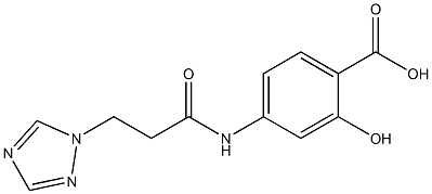 2-hydroxy-4-[3-(1H-1,2,4-triazol-1-yl)propanamido]benzoic acid Struktur