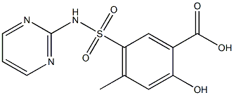 2-hydroxy-4-methyl-5-(pyrimidin-2-ylsulfamoyl)benzoic acid Struktur