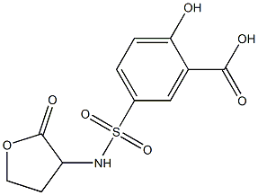 2-hydroxy-5-[(2-oxooxolan-3-yl)sulfamoyl]benzoic acid Struktur