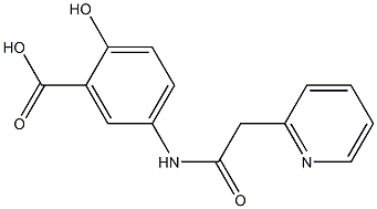 2-hydroxy-5-[2-(pyridin-2-yl)acetamido]benzoic acid Struktur