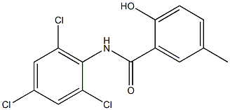 2-hydroxy-5-methyl-N-(2,4,6-trichlorophenyl)benzamide Struktur