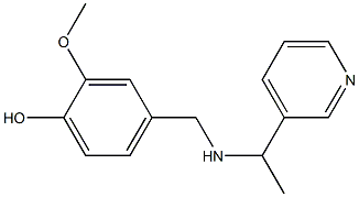 2-methoxy-4-({[1-(pyridin-3-yl)ethyl]amino}methyl)phenol Struktur