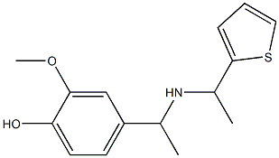 2-methoxy-4-(1-{[1-(thiophen-2-yl)ethyl]amino}ethyl)phenol Struktur