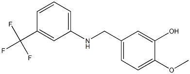 2-methoxy-5-({[3-(trifluoromethyl)phenyl]amino}methyl)phenol Struktur