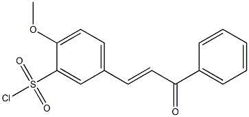 2-methoxy-5-[(1E)-3-oxo-3-phenylprop-1-enyl]benzenesulfonyl chloride Struktur