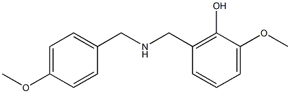 2-methoxy-6-({[(4-methoxyphenyl)methyl]amino}methyl)phenol Struktur