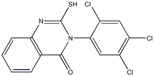 2-sulfanyl-3-(2,4,5-trichlorophenyl)-3,4-dihydroquinazolin-4-one Struktur