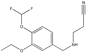 3-({[4-(difluoromethoxy)-3-ethoxyphenyl]methyl}amino)propanenitrile Struktur