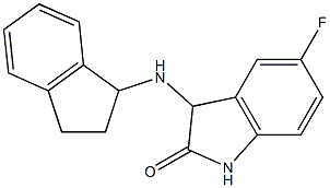 3-(2,3-dihydro-1H-inden-1-ylamino)-5-fluoro-2,3-dihydro-1H-indol-2-one Struktur