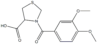 3-(3,4-dimethoxybenzoyl)-1,3-thiazolidine-4-carboxylic acid Struktur