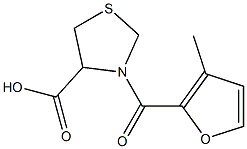 3-(3-methyl-2-furoyl)-1,3-thiazolidine-4-carboxylic acid Struktur