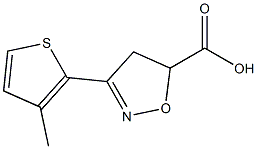 3-(3-methylthiophen-2-yl)-4,5-dihydro-1,2-oxazole-5-carboxylic acid Struktur