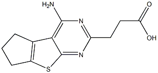 3-(4-amino-6,7-dihydro-5H-cyclopenta[4,5]thieno[2,3-d]pyrimidin-2-yl)propanoic acid Struktur