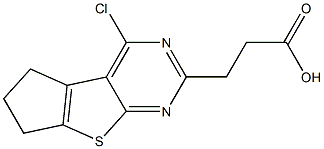 3-(4-chloro-6,7-dihydro-5H-cyclopenta[4,5]thieno[2,3-d]pyrimidin-2-yl)propanoic acid Struktur