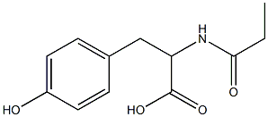 3-(4-hydroxyphenyl)-2-(propionylamino)propanoic acid Struktur