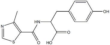 3-(4-hydroxyphenyl)-2-[(4-methyl-1,3-thiazol-5-yl)formamido]propanoic acid Struktur