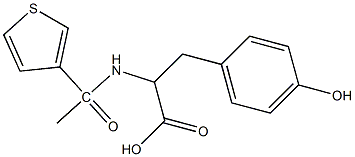 3-(4-hydroxyphenyl)-2-[1-(thiophen-3-yl)acetamido]propanoic acid Struktur