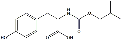 3-(4-hydroxyphenyl)-2-{[(2-methylpropoxy)carbonyl]amino}propanoic acid Struktur