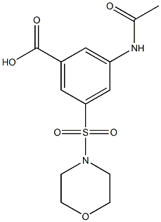 3-(acetylamino)-5-(morpholin-4-ylsulfonyl)benzoic acid Struktur