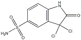 3,3-dichloro-2-oxoindoline-5-sulfonamide Struktur