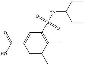 3,4-dimethyl-5-(pentan-3-ylsulfamoyl)benzoic acid Struktur