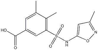 3,4-dimethyl-5-[(3-methyl-1,2-oxazol-5-yl)sulfamoyl]benzoic acid Struktur