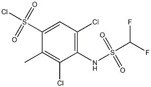 3,5-dichloro-4-(difluoromethanesulfonamido)-2-methylbenzene-1-sulfonyl chloride Struktur