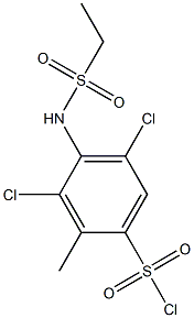 3,5-dichloro-4-ethanesulfonamido-2-methylbenzene-1-sulfonyl chloride Struktur