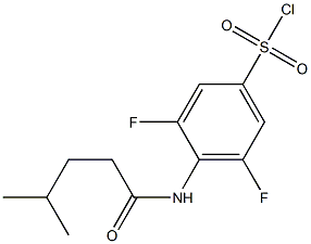 3,5-difluoro-4-(4-methylpentanamido)benzene-1-sulfonyl chloride Struktur