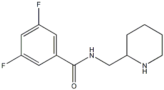 3,5-difluoro-N-(piperidin-2-ylmethyl)benzamide Struktur