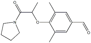 3,5-dimethyl-4-{[1-oxo-1-(pyrrolidin-1-yl)propan-2-yl]oxy}benzaldehyde Struktur