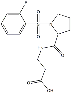 3-[({1-[(2-fluorophenyl)sulfonyl]pyrrolidin-2-yl}carbonyl)amino]propanoic acid Struktur