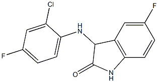 3-[(2-chloro-4-fluorophenyl)amino]-5-fluoro-2,3-dihydro-1H-indol-2-one Struktur