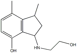 3-[(2-hydroxyethyl)amino]-1,7-dimethyl-2,3-dihydro-1H-inden-4-ol Struktur