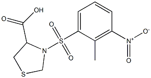 3-[(2-methyl-3-nitrobenzene)sulfonyl]-1,3-thiazolidine-4-carboxylic acid Struktur