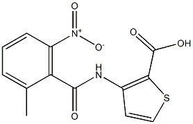 3-[(2-methyl-6-nitrobenzene)amido]thiophene-2-carboxylic acid Struktur