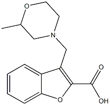 3-[(2-methylmorpholin-4-yl)methyl]-1-benzofuran-2-carboxylic acid Struktur