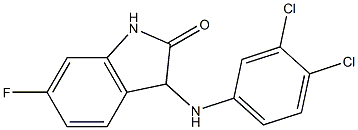 3-[(3,4-dichlorophenyl)amino]-6-fluoro-2,3-dihydro-1H-indol-2-one Struktur