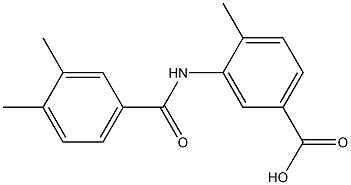 3-[(3,4-dimethylbenzene)amido]-4-methylbenzoic acid Struktur