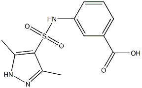 3-[(3,5-dimethyl-1H-pyrazole-4-)sulfonamido]benzoic acid Struktur