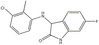 3-[(3-chloro-2-methylphenyl)amino]-6-fluoro-2,3-dihydro-1H-indol-2-one Struktur