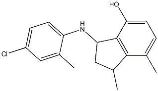 3-[(4-chloro-2-methylphenyl)amino]-1,7-dimethyl-2,3-dihydro-1H-inden-4-ol Struktur