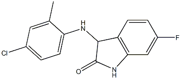 3-[(4-chloro-2-methylphenyl)amino]-6-fluoro-2,3-dihydro-1H-indol-2-one Struktur