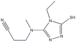 3-[(4-ethyl-5-mercapto-4H-1,2,4-triazol-3-yl)(methyl)amino]propanenitrile Struktur