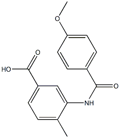 3-[(4-methoxybenzoyl)amino]-4-methylbenzoic acid Struktur