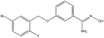 3-[(5-bromo-2-fluorobenzyl)oxy]-N'-hydroxybenzenecarboximidamide Struktur