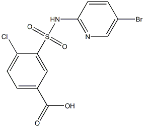 3-[(5-bromopyridin-2-yl)sulfamoyl]-4-chlorobenzoic acid Struktur